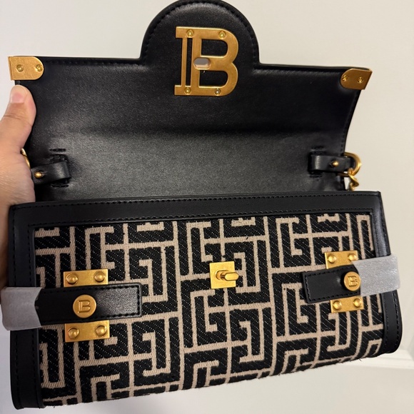 Balmain B Buzz Jacquard bag on chain - Picture 7 of 14